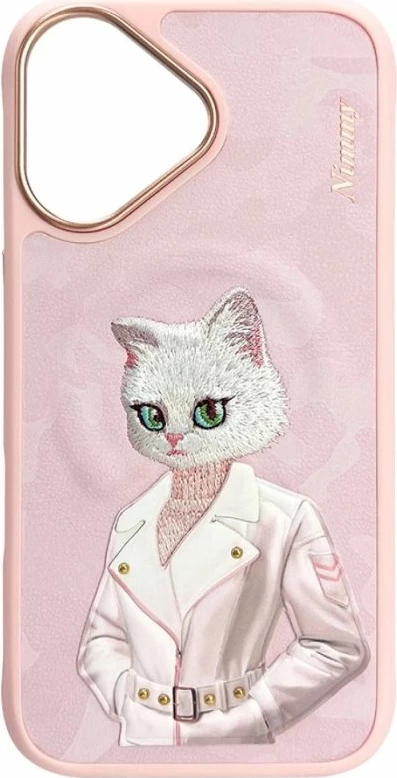 Kapak MagSafe Nimmy Magnetic Fashion Cute Pet për iPhone 16, rozë