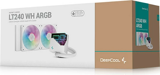 Ftohës lëngshëm AIO DeepCool LT240, 240mm, 2x120mm PWM ARGB, i bardhë