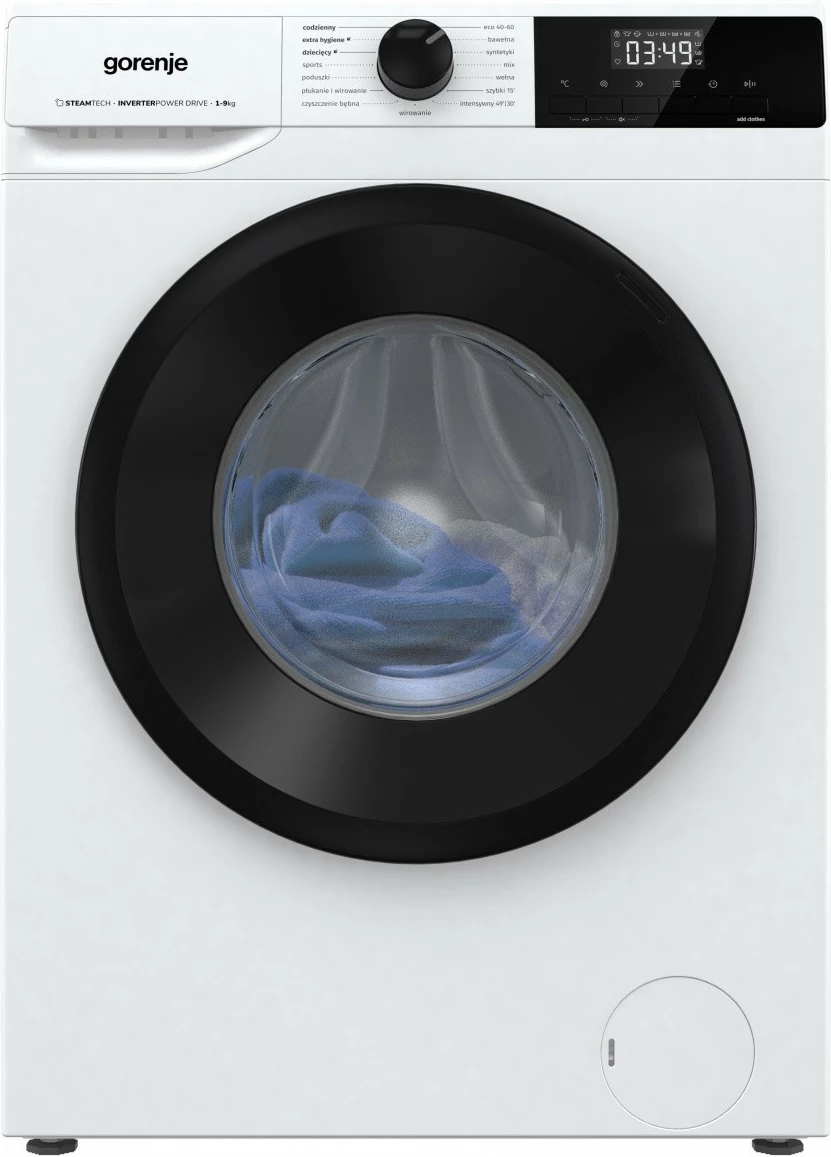 Lavatrice Gorenje WNHPI94A1PS/PL 9 kg 1400 rpm klasë energjie A ngarkim frontal freestanding bardhë-e zezë