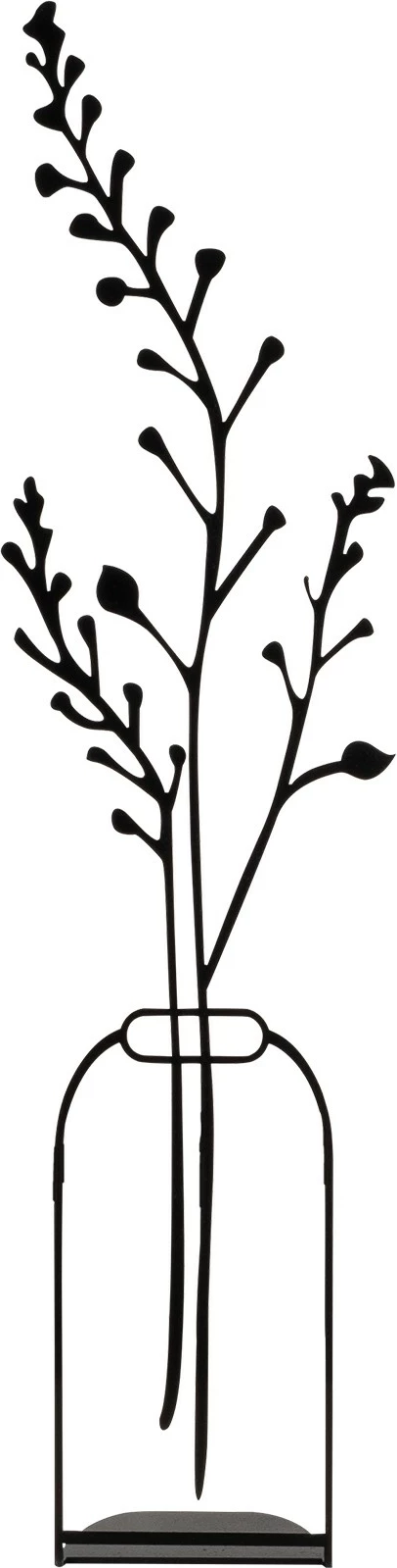 Objekt dekorativ Aberto Design, vazo lulesh, e zezë, 12x45cm