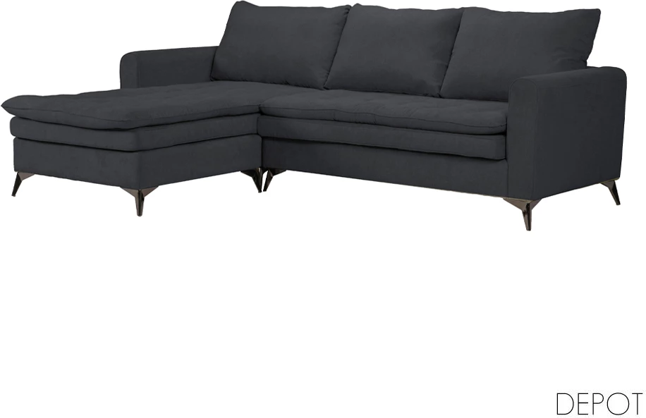 Kënd divani SCANDALO, antracit ASTI 15, 265x188x99cm, kënd i kthyeshëm