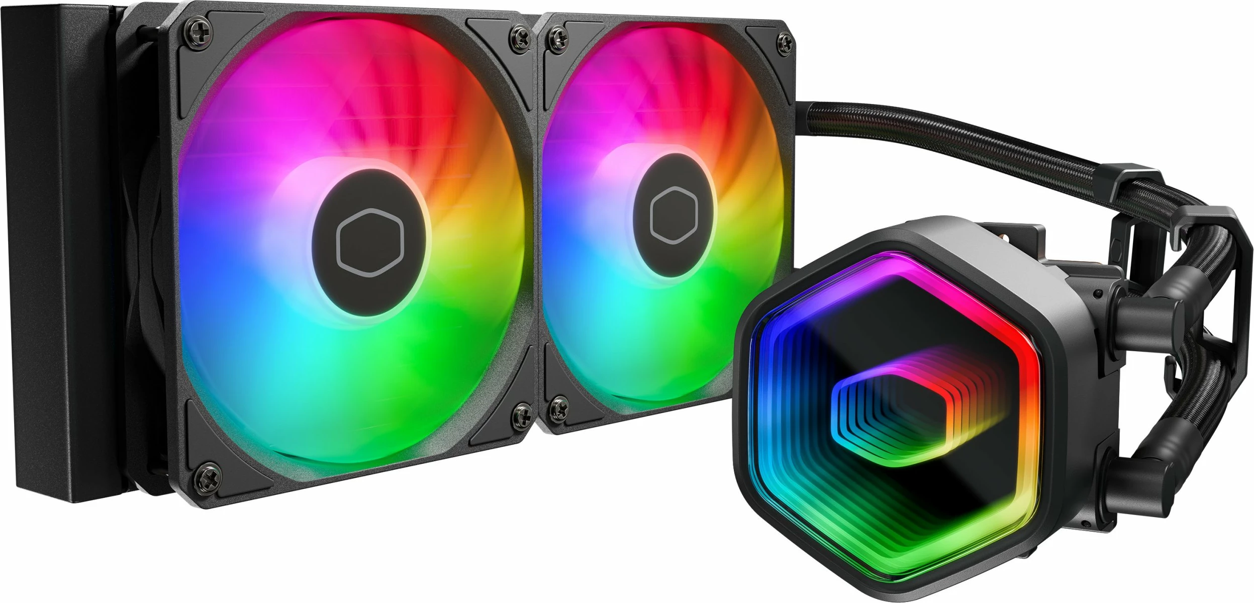 Ftohës me ujë Cooler Master MasterLiquid 240 Core II ARGB MLW-D24M-A18PA-R1, 240mm, 2x120mm, e zezë