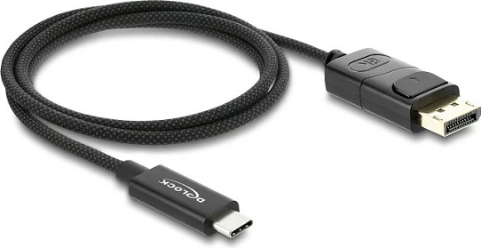 Kablle DeLOCK USB Type-C në DisplayPort, 1m, 4K 60Hz, braided, e zezë