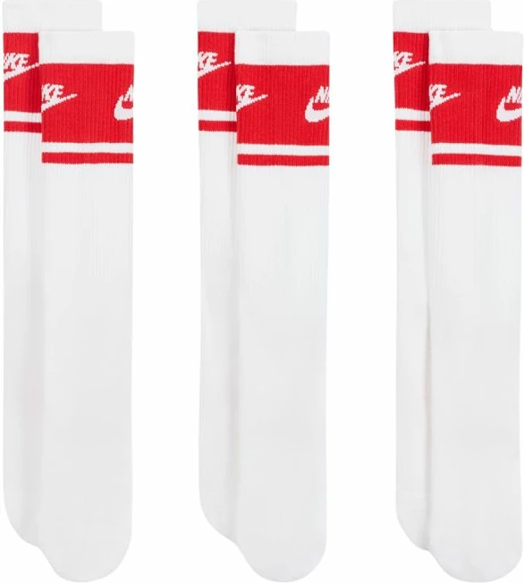 Çorape Nike Everyday Elevated Crew IM7949 900, të bardha dhe të kuqe, set prej 3 palë