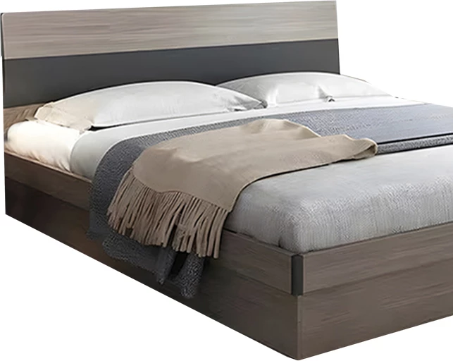 Krevat dopio me depo Daizy ngjyrë arre e lehtë-gri 150x200cm