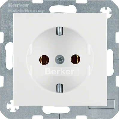 Prizë muri Berker S.1/B.3/B.7, SCHUKO Type F, 16A 250V, e bardhë
