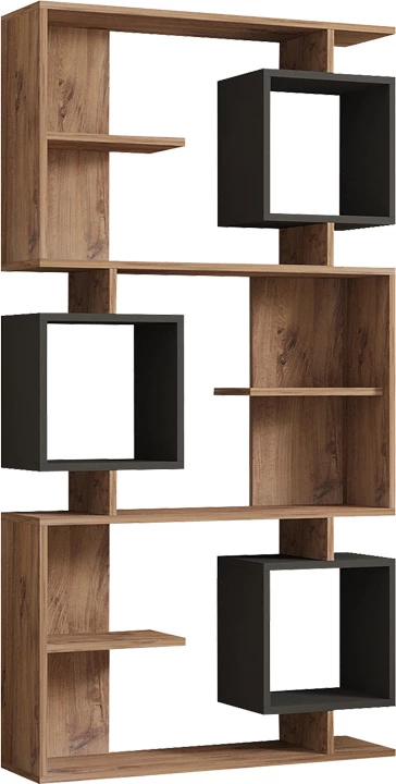 Raft librash Cubix, ngjyrë sonoma-antracit, 90x24.6x171.9cm