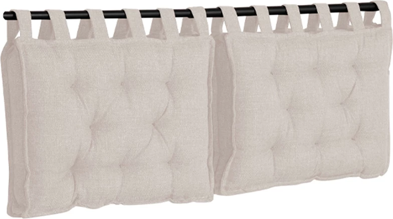 Set jastëkësh për shpinë krevati, 2 copë, ngjyrë e bardhë e zbehtë, 70x10x50