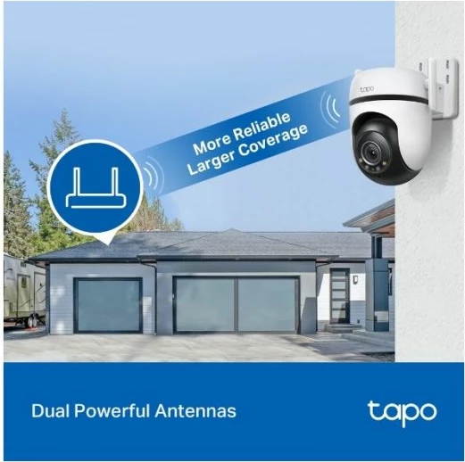 Kamerë sigurie për jashtë TP-LINK Tapo C520WS 2K QHD 360° Pan/Tilt, Wi‑Fi/Ethernet, IP66, microSD deri 512GB, bardhë/zi