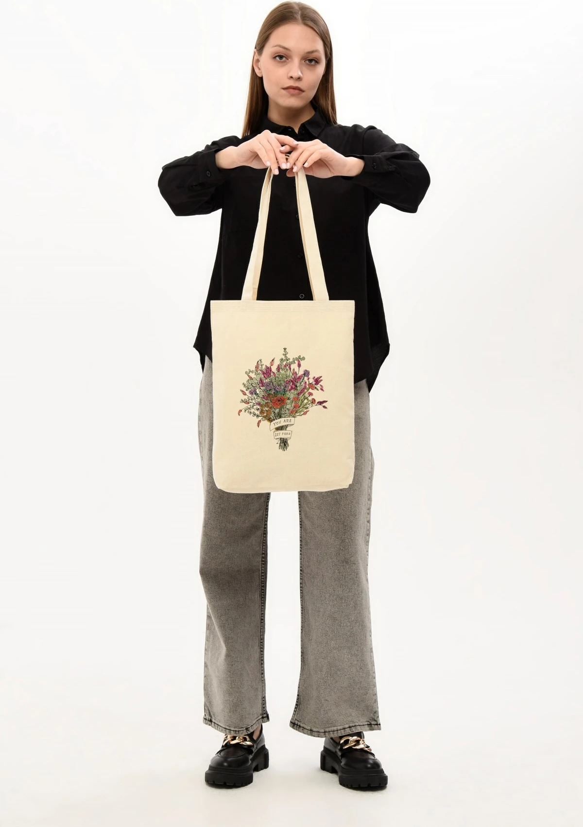 Qese tote Zoozie Bags, krem, 0606