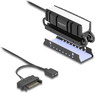 Ftohës për SSD M.2 DeLOCK 18460, alumini/bakër, ARGB 5V 3-pin, SATA, i zi