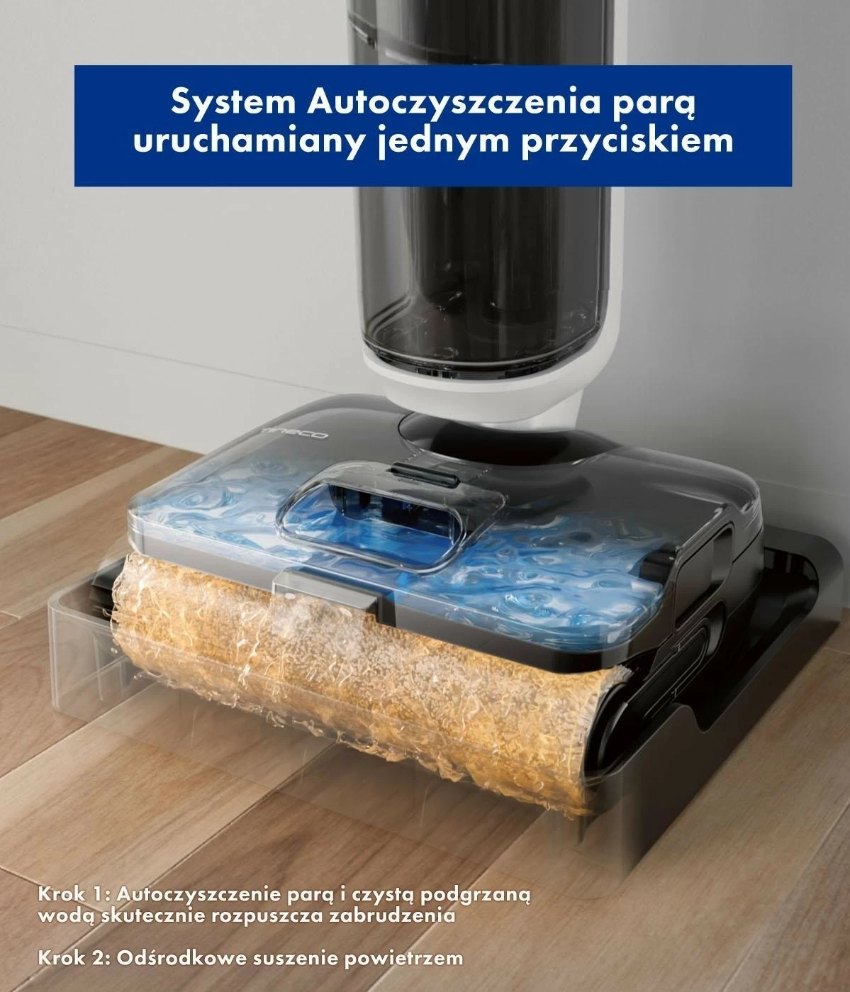 Kasë pastrimi Tineco Floor S6 Stretch Steam Plus, 1000ml, HEPA, e bardhë