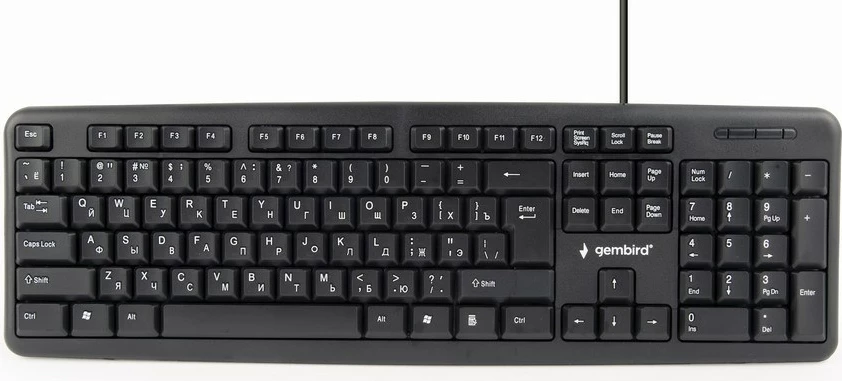 Tastierë Gembird KB-U-103-RU, USB QWERTY, e zezë