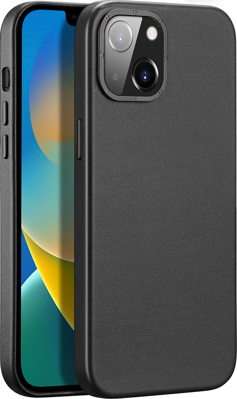 Mbështjellës Dux Ducis Grit për iPhone 14 Plus, lëkurë ekologjike, MagSafe, zi