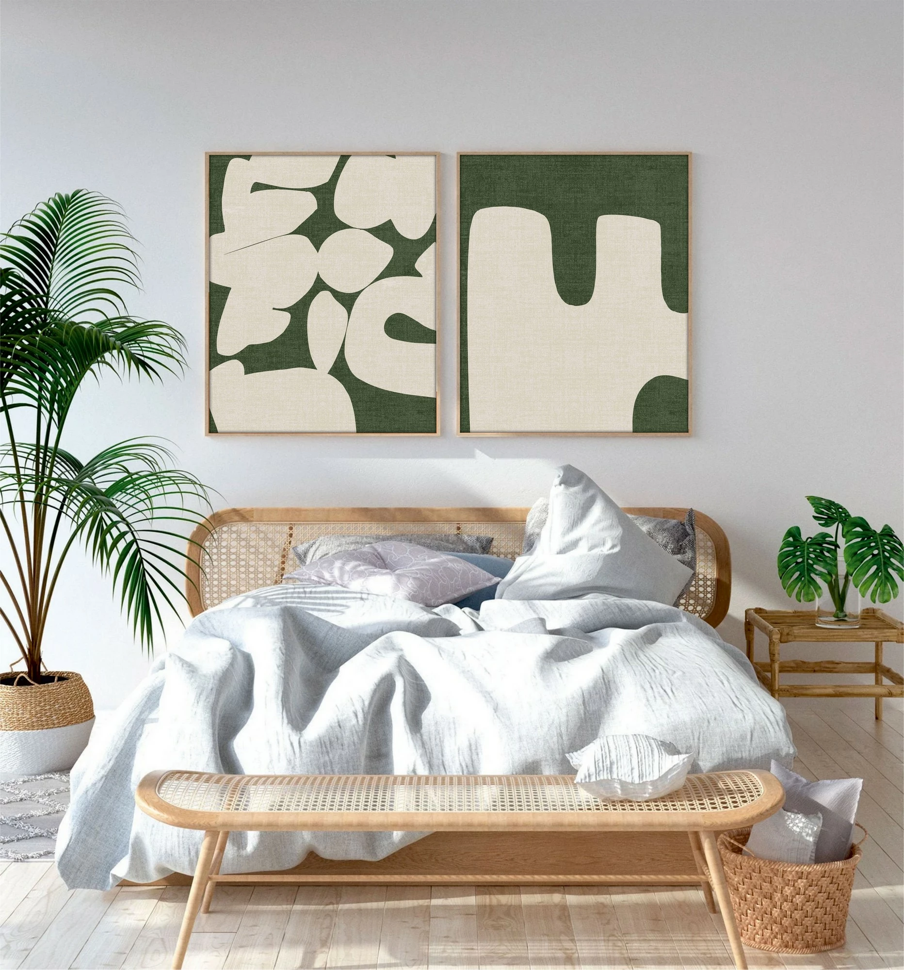 Pikturë dekorative me kornizë MDF (2 copë), Wallity, Huhu202, 35x50cm