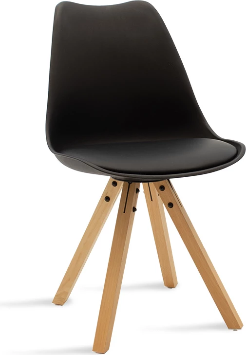 Tavolinë me karrige Cuba-Caron A set prej 5 copash MDF dhe pp, ngjyrë e zezë-natyrale, 120x70x76cm