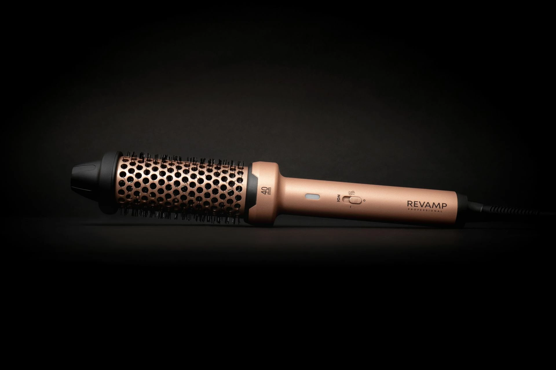 Brushë ngrohëse për stilim flokësh Revamp BR-1400AGD 40 mm ceramic 180°C ionic, rozë ari