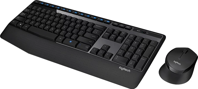 Tastierë + Maus pa kabllo Logitech MK345, nano receiver USB, 1000 DPI, gravurë Sllovene, e zezë, set