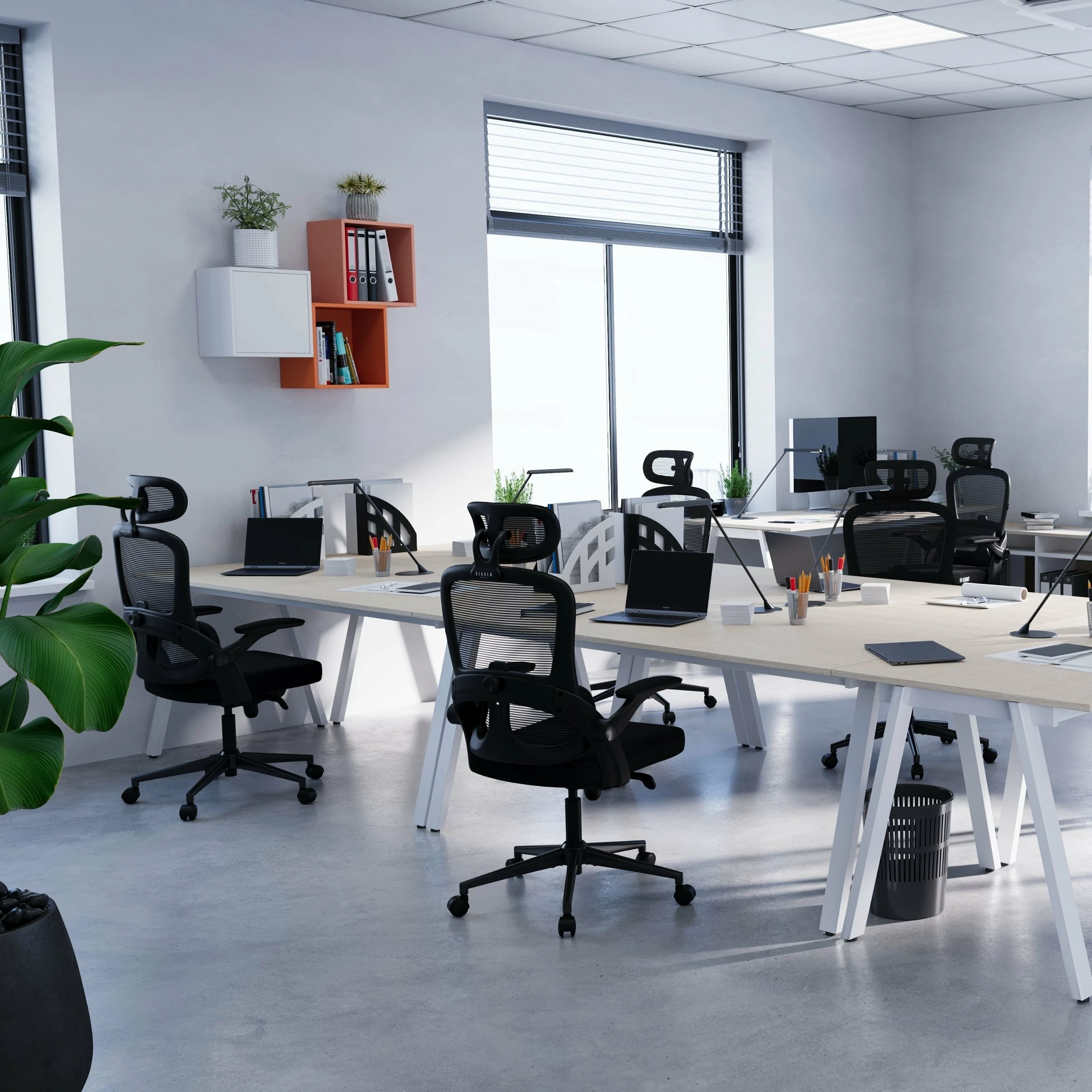 Karrige zyre ergonomike Diablo Chairs V-Light, mbështetje lumbare dinamike, 3D armrests, deri 110 kg, e zezë