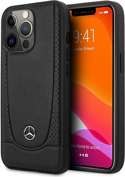 Mbështjellës Mercedes MEHCP15XARMBK për iPhone 15 Pro Max 6.7", lëkurë, zi