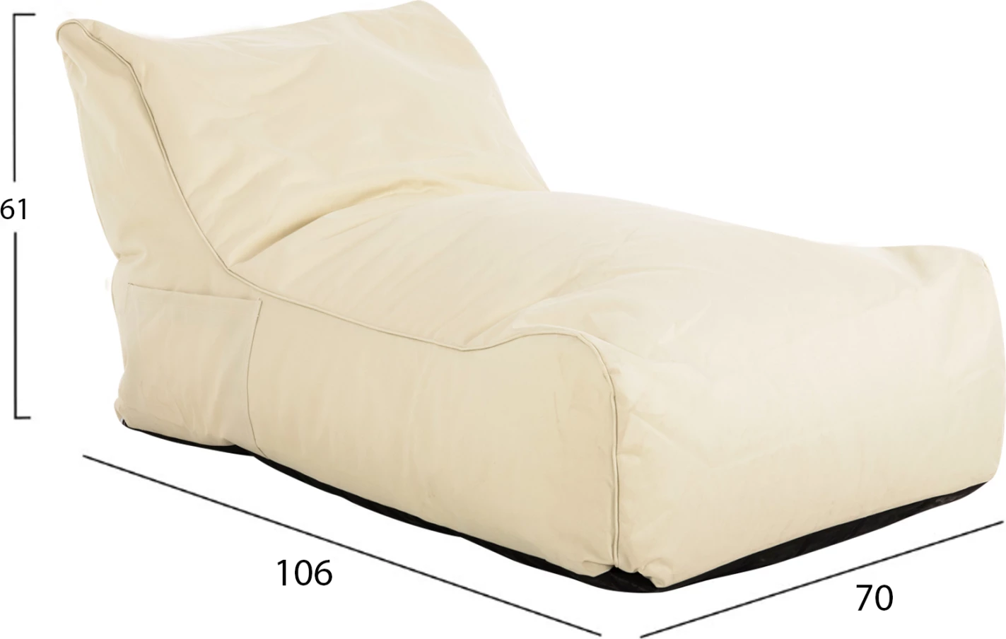 Pouf Bloom i papërshkueshëm nga uji FH5111.11 Bezhë 106x70x61cm