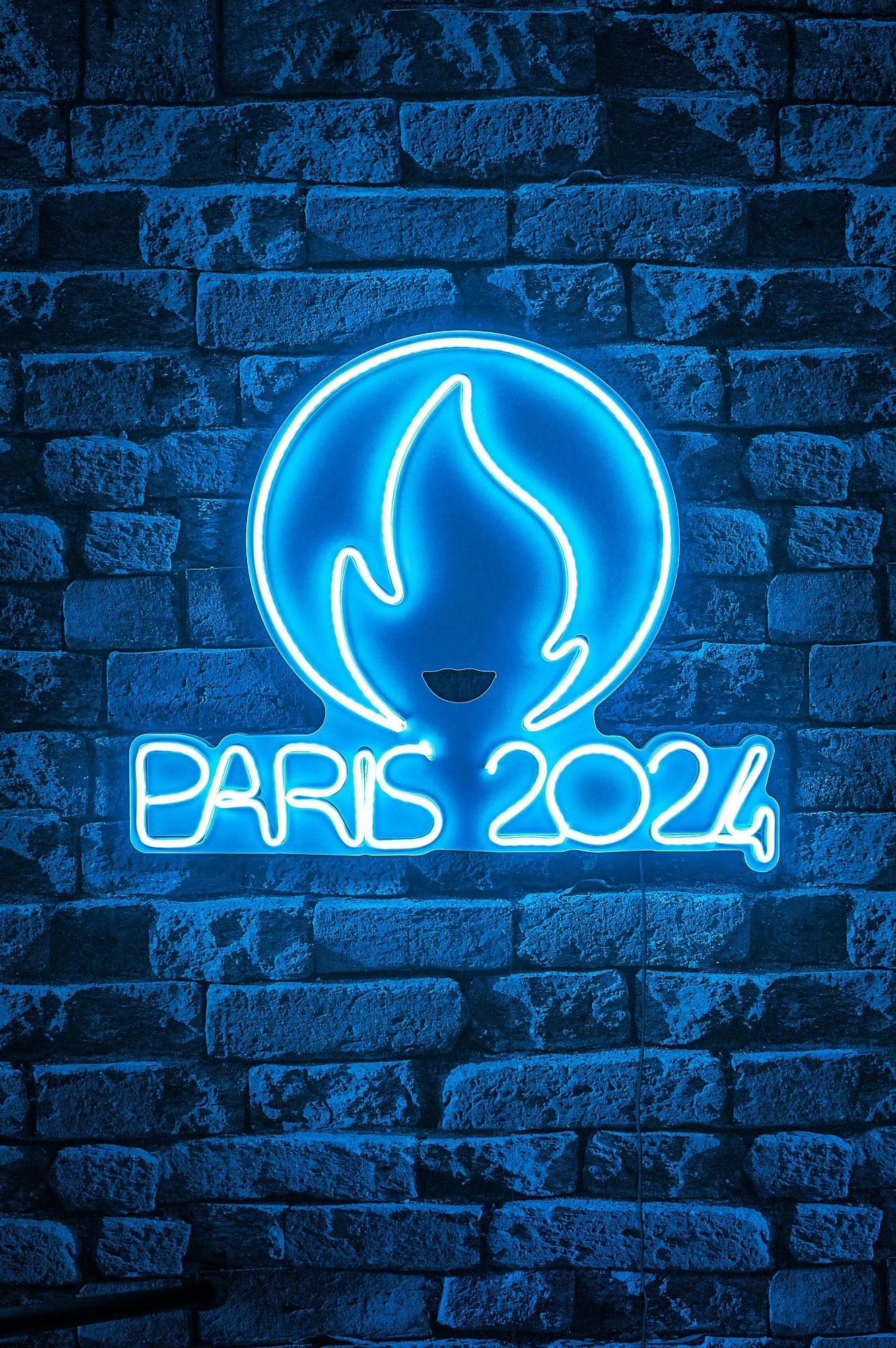 Dritë dekorative muri, plastikë LED, Paris 2024, ngjyrë e kaltër