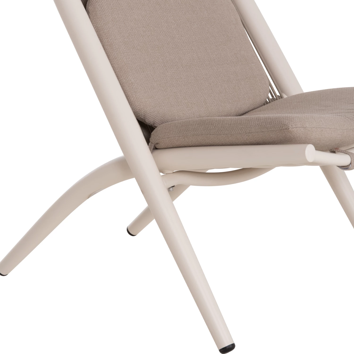 Karrige relaksi për oborr REMUS FH6642.02, alumin i bardhë, litar OLEFIN bezhë, 63x87x94cm