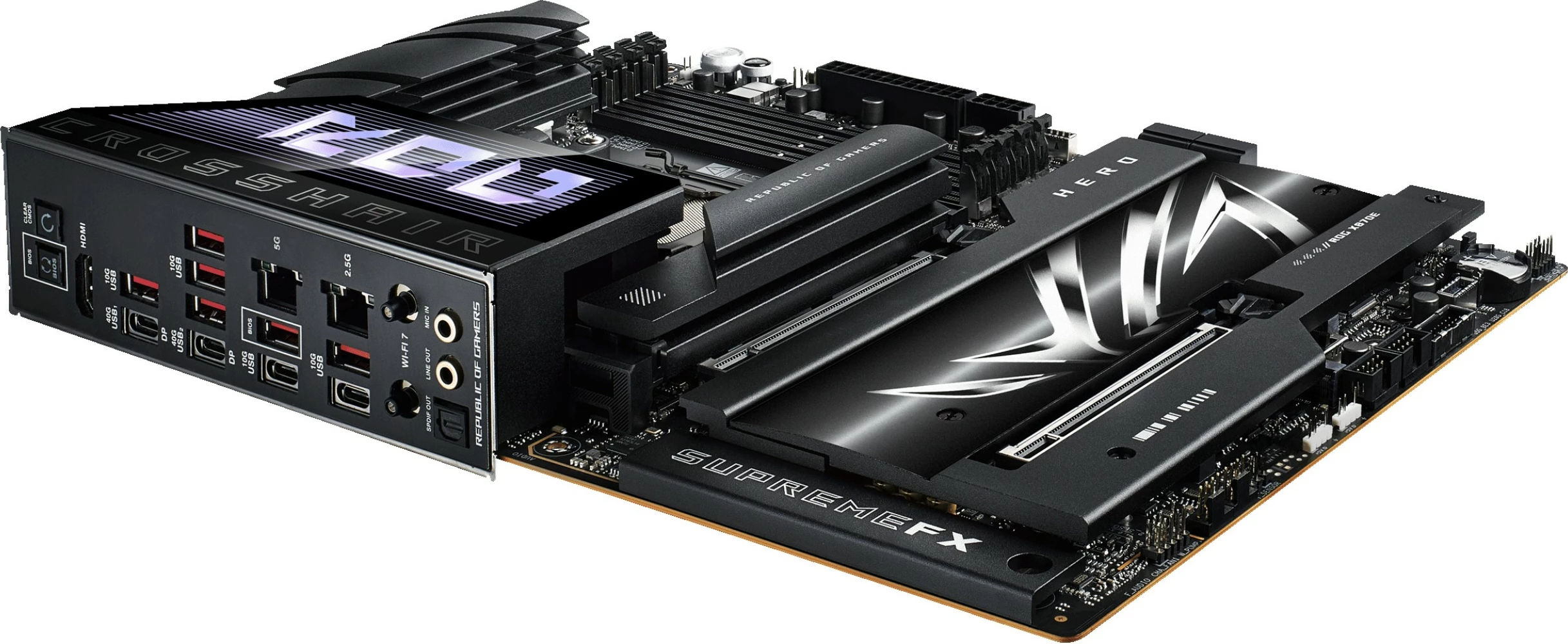 Pllakë amë ASUS ROG CROSSHAIR X870E HERO, AMD X870E, DDR5, ATX, Socket AM5, e zezë