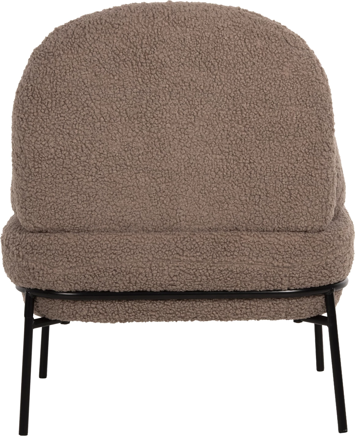 Karrige AGNES FH9525.25 ngjyrë kafe e çelët boucle, këmbë metali të zeza, 74x71x83H cm.