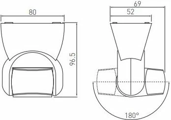 Sensor lëvizjeje GTV CR-CR9000-00, 180°, rreze 8m, IP65, 220-240V, i bardhë