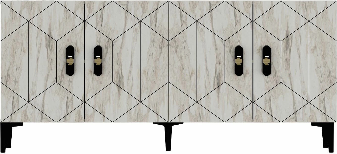 Konsol Skye Decor, Cross KB150, e bardhë, mermer Efes