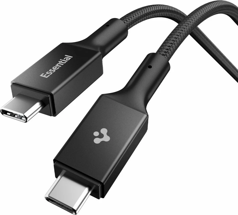 Kabllo USB-C/USB-C Spigen Essential EB10010CC 100W 100 cm USB 3.2 Gen 1 5 Gb/s, e zezë, 1 copë