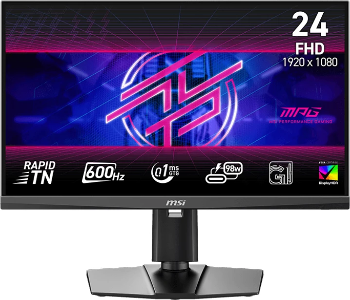 MPG 242R X60N, 24.1", 1920 x 1080 FHD, 600Hz, 0.1 ms, Black