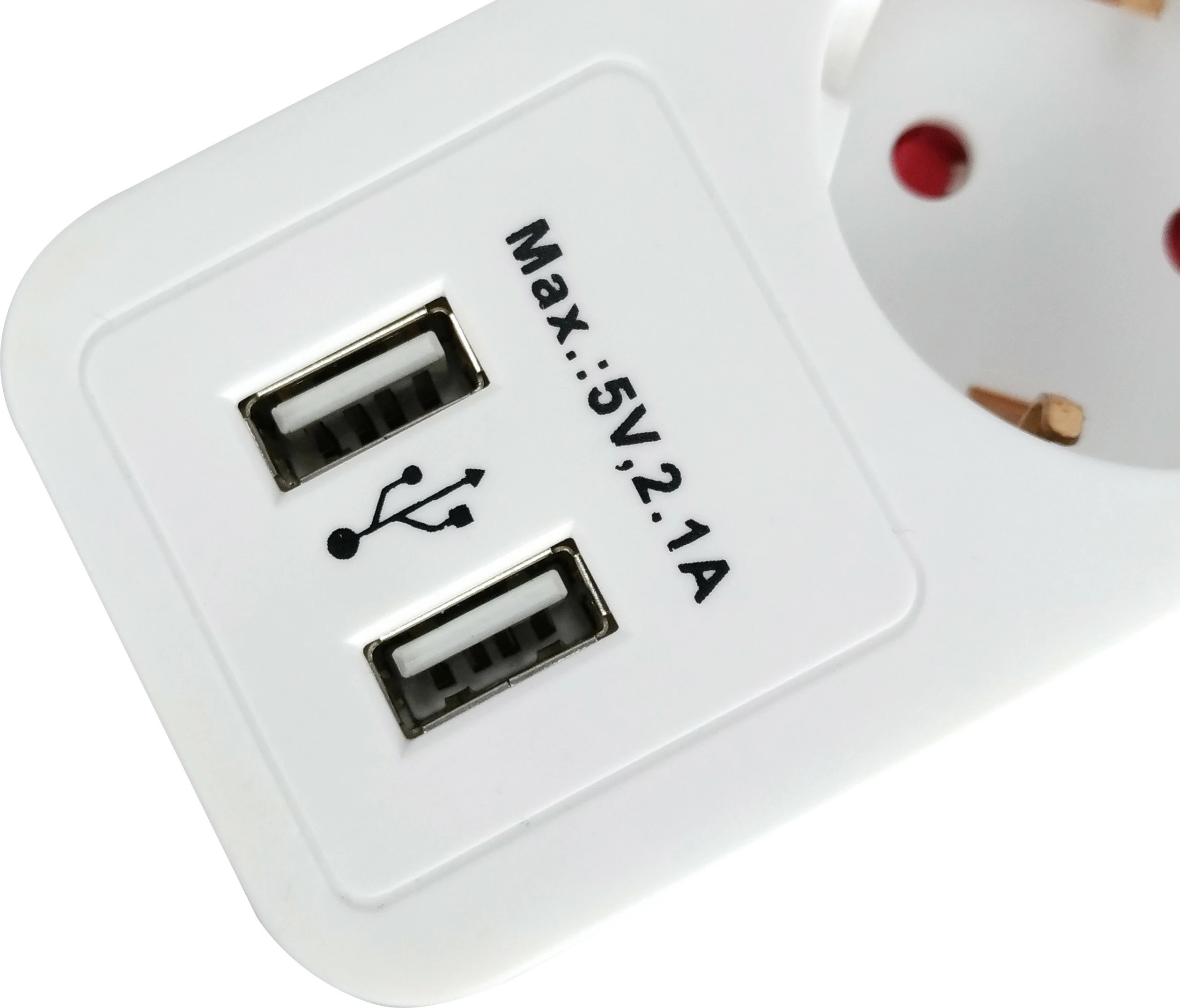 Shtrirës rryme EQUIP 245554, 5 dalje, 2 USB, 1.8m, bardhë