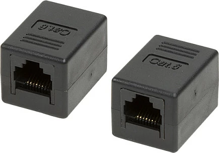 Bashkues kabllo rrjeti LogiLink RJ45 Cat6 UTP, femër-femër, i zi