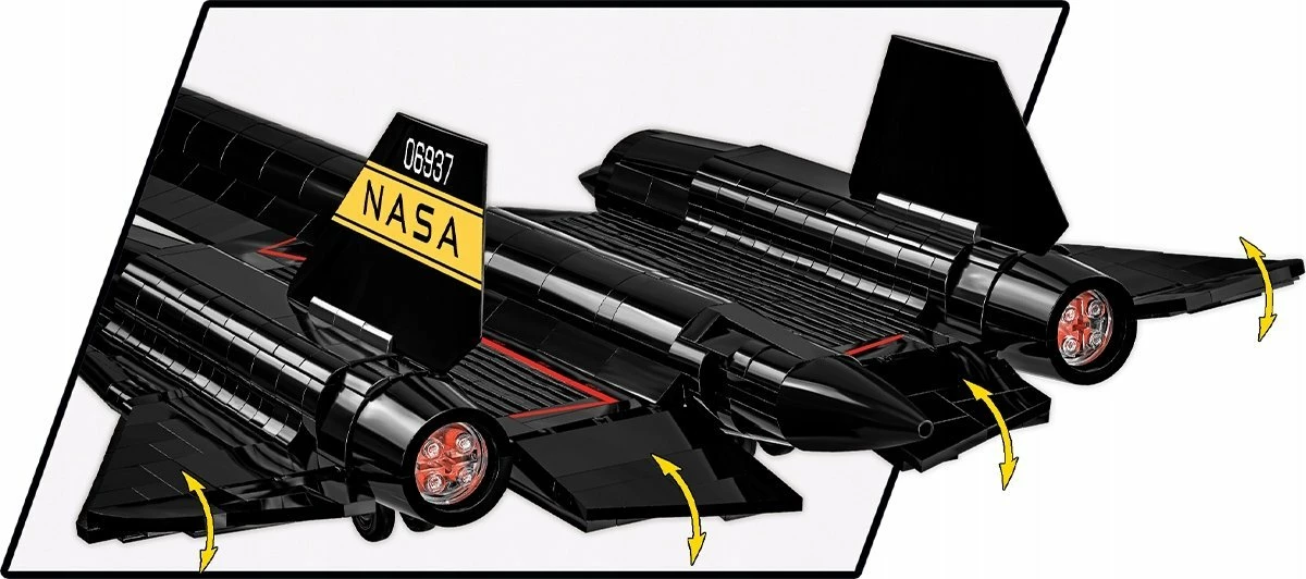 Set ndërtimi Cobi Lockheed SR-71 Blackbird Executive Edition, 1424 pjesë, shkallë 1:48, 71 cm, e zezë, me 2 figura pilot dhe stendë