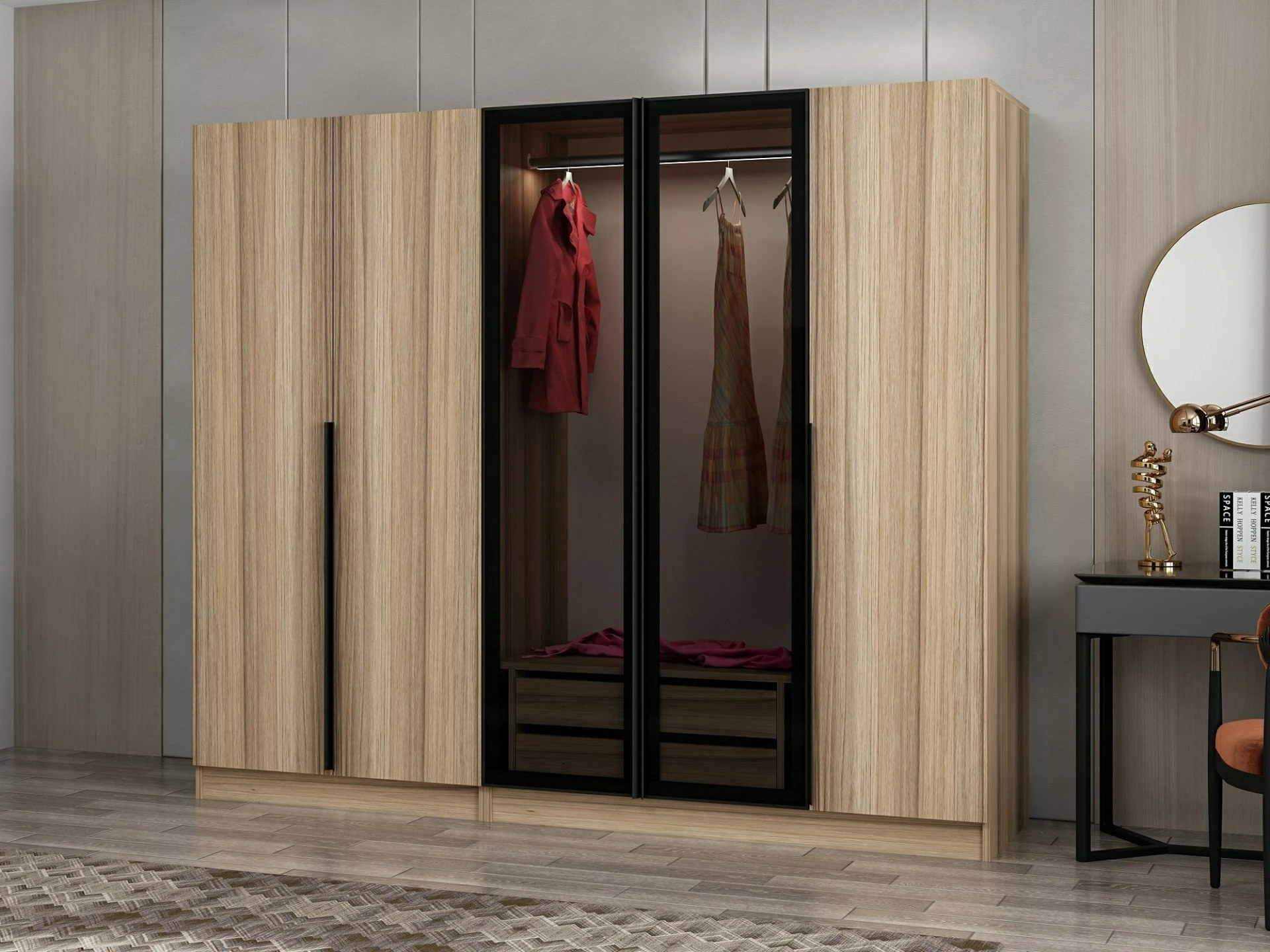 Dollap për dhomë gjumi, ngjyrë fume, Skye Decor Kale Plus - 7819