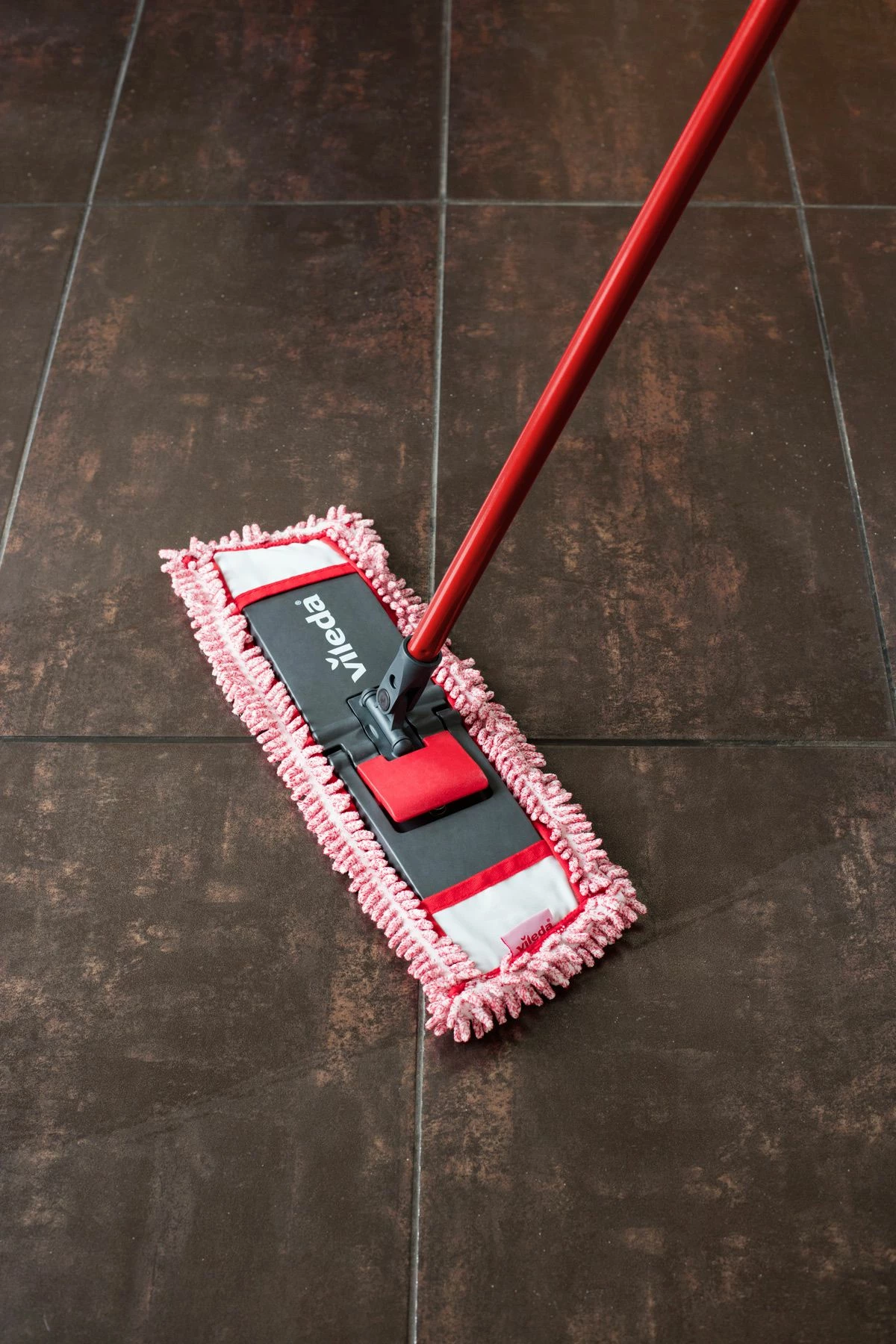 Mop i sheshtë Vileda Chenille 140992, mikrofibër, 43×37×9.5 cm, i kuq