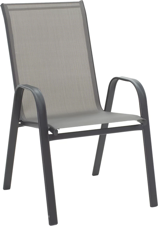 Set tavoline me karrige, 3 pjesë, ngjyrë gri, metal dhe xham i kalitur, D60x70cm