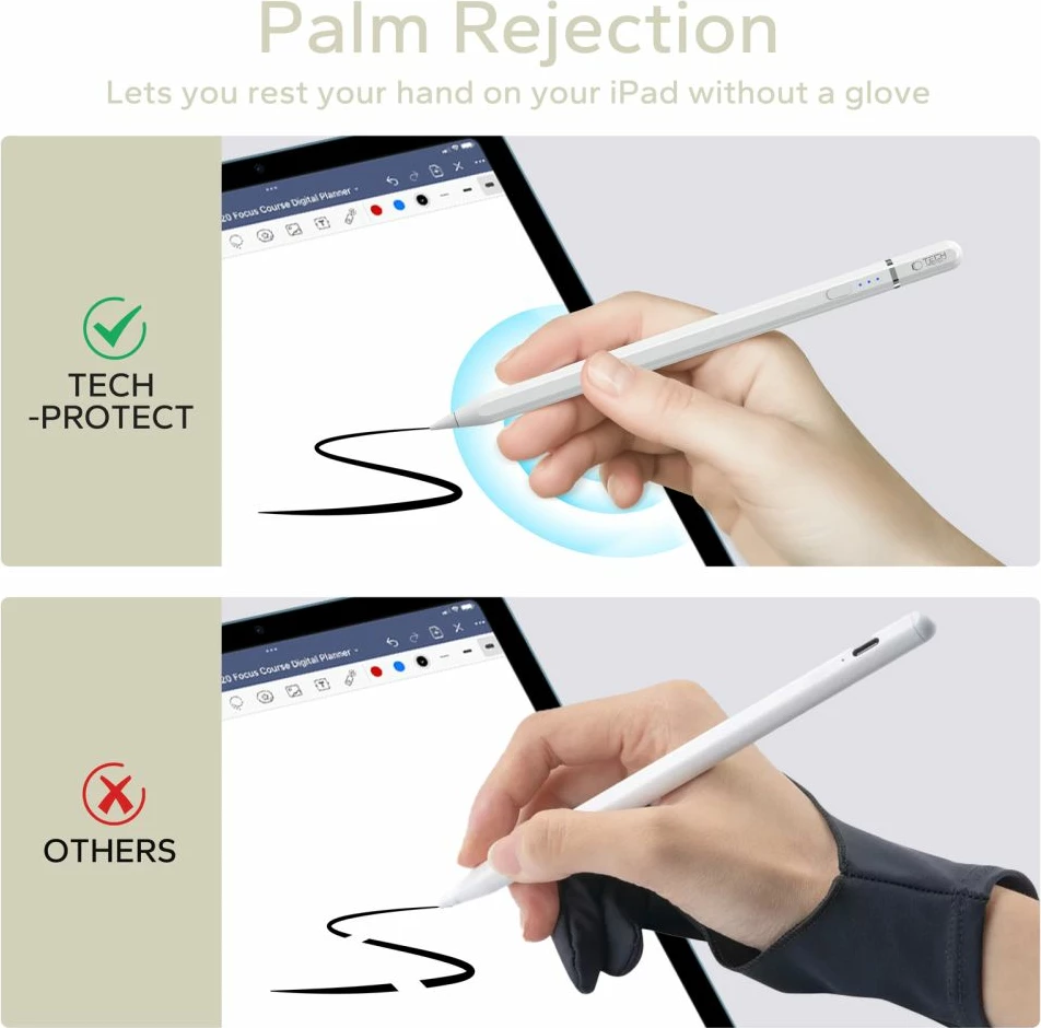 Stilolaps digjital Tech-Protect Digital Magnetic Stylus Pen 3 për iPad, i bardhë