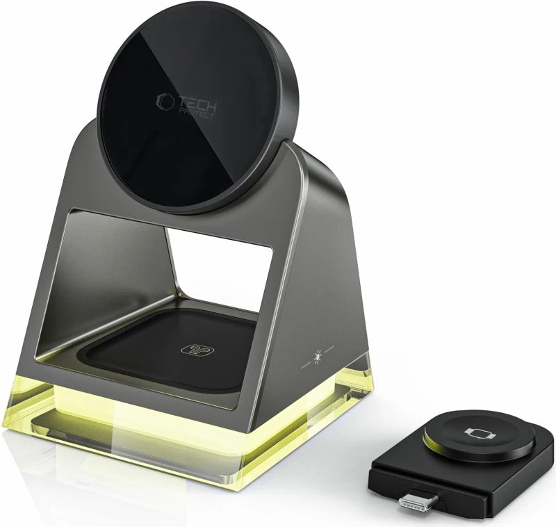 Karikues wireless 3-në-1 Tech-Protect QI15W-A43 me MagSafe, për Apple, i zi