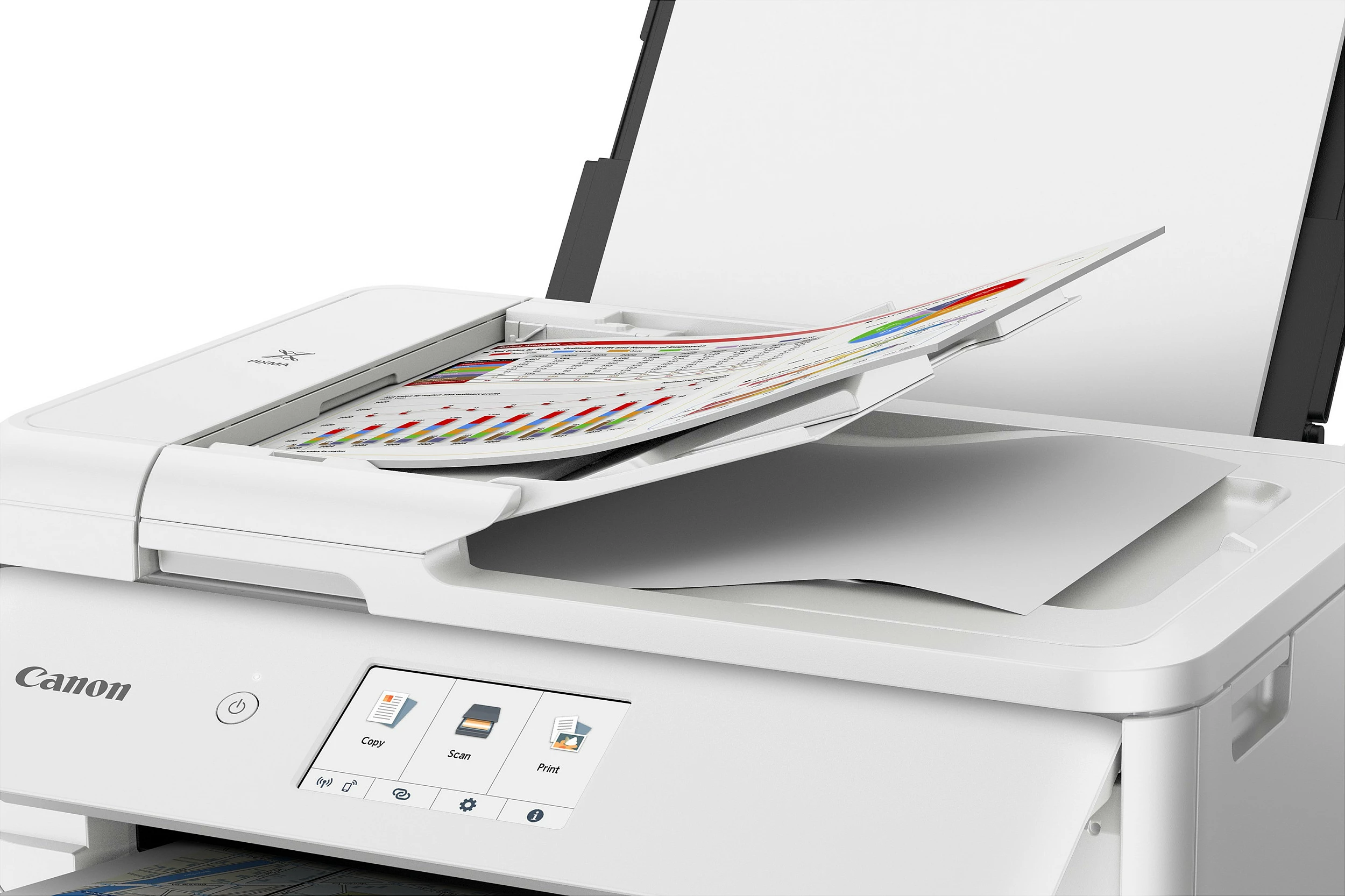 Printer multifunksional Canon PIXMA TS9551Ca, 3-në-1, A3, Duplex, ADF 20 fletë, i bardhë