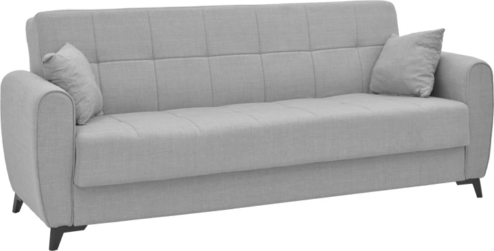 Set salloni 2 pjesë Lincoln, stof ngjyrë hiri e çelët