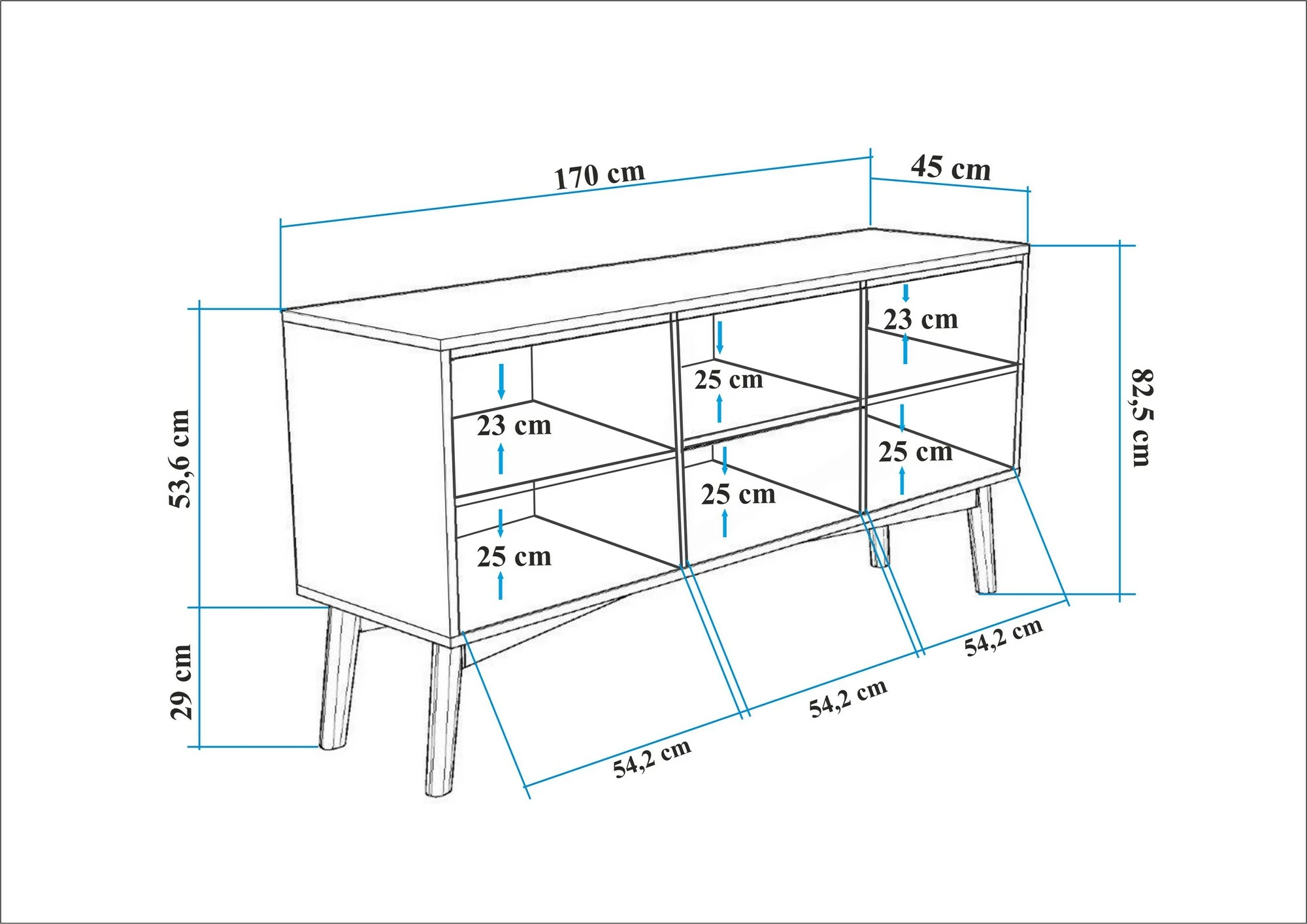 Konsol Skye Decor, ngjyrë Atlantic Pine
