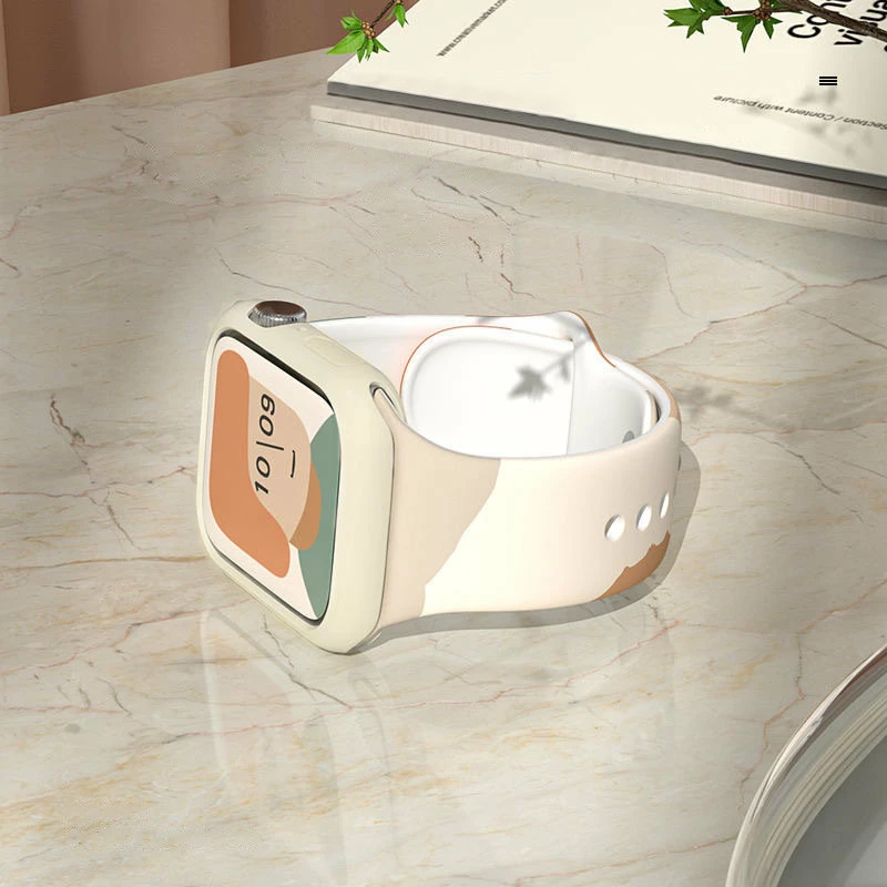 Rrip silikoni për Apple Watch Hurtel Moro Band, 38/40/41mm, bezhë/kuqe/portokalli