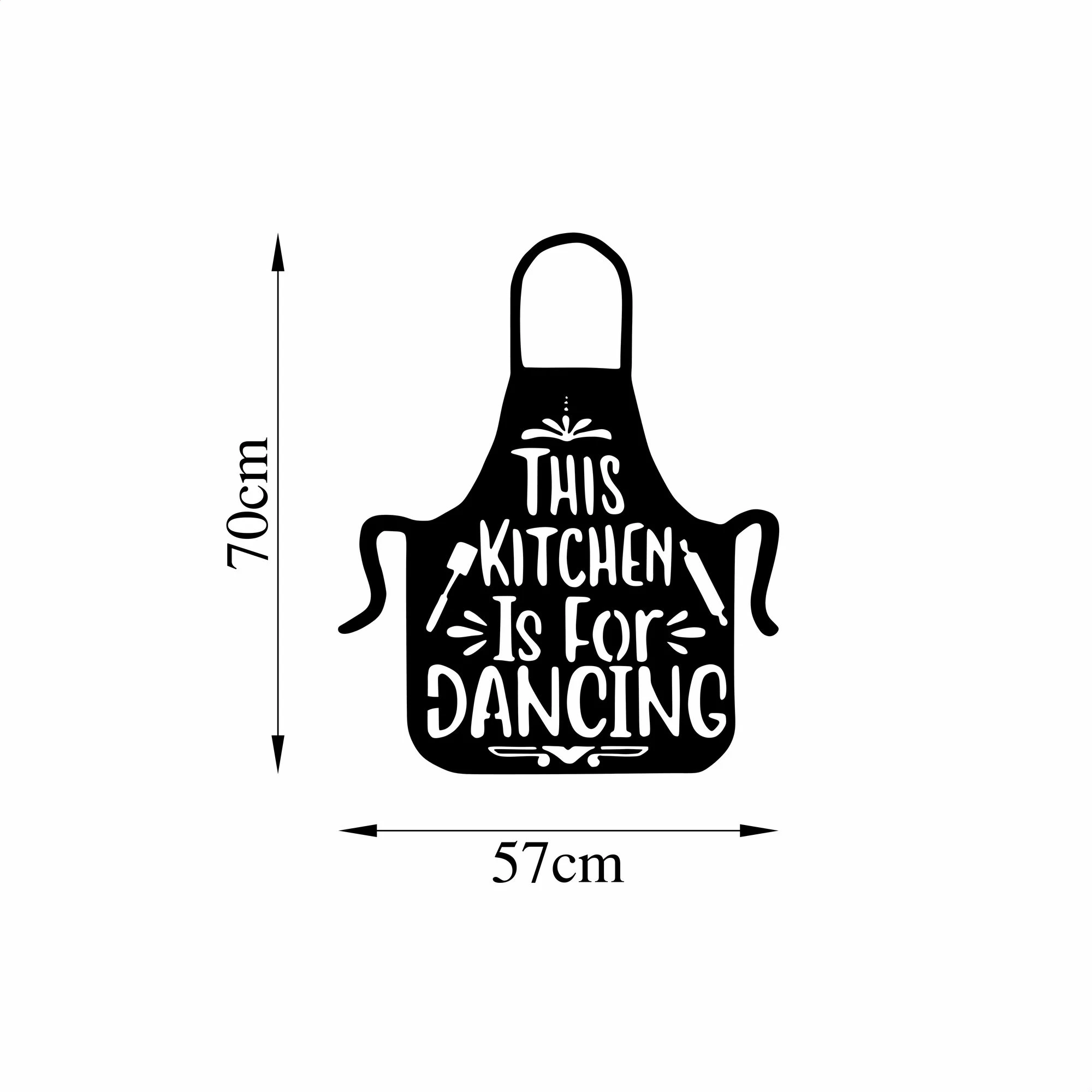 Aksesor dekorativ metalik për mur, Wallity, This Kitchen Is For Dancing, 57x70cm