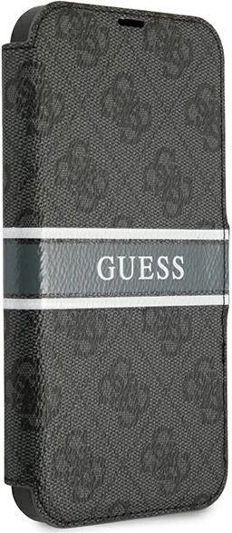 Mbështjellës Guess GUBKP13S4GDGR për iPhone 13 mini 5.4", me kapak, 4G Stripe, Gri