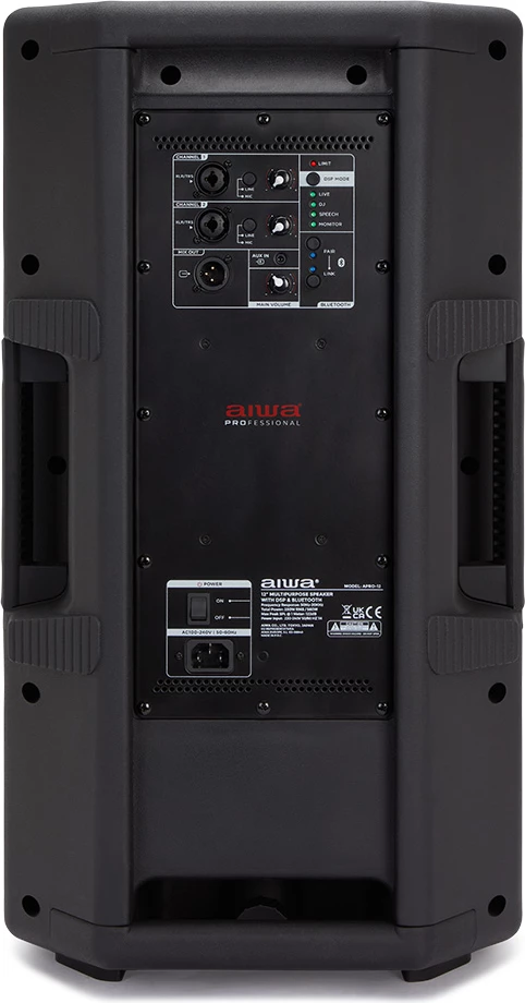 Altoparlant portativ profesional Aiwa APRO-12, 250W RMS, 12\", Bluetooth 5.0, TWS, DSP, zezë, set me kabllo rryme