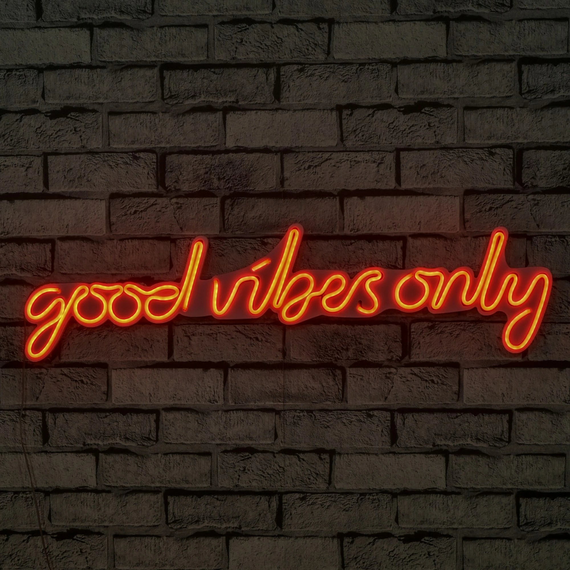 Dekorim plastik LED, Good Vibes Only, ngjyrë e kuqe