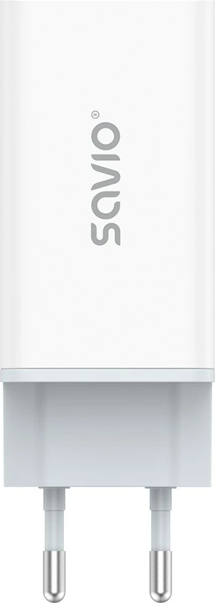 Mbushës muri Savio LA-07, 65W, GaN, 2x USB-C, 1x USB-A, i bardhë